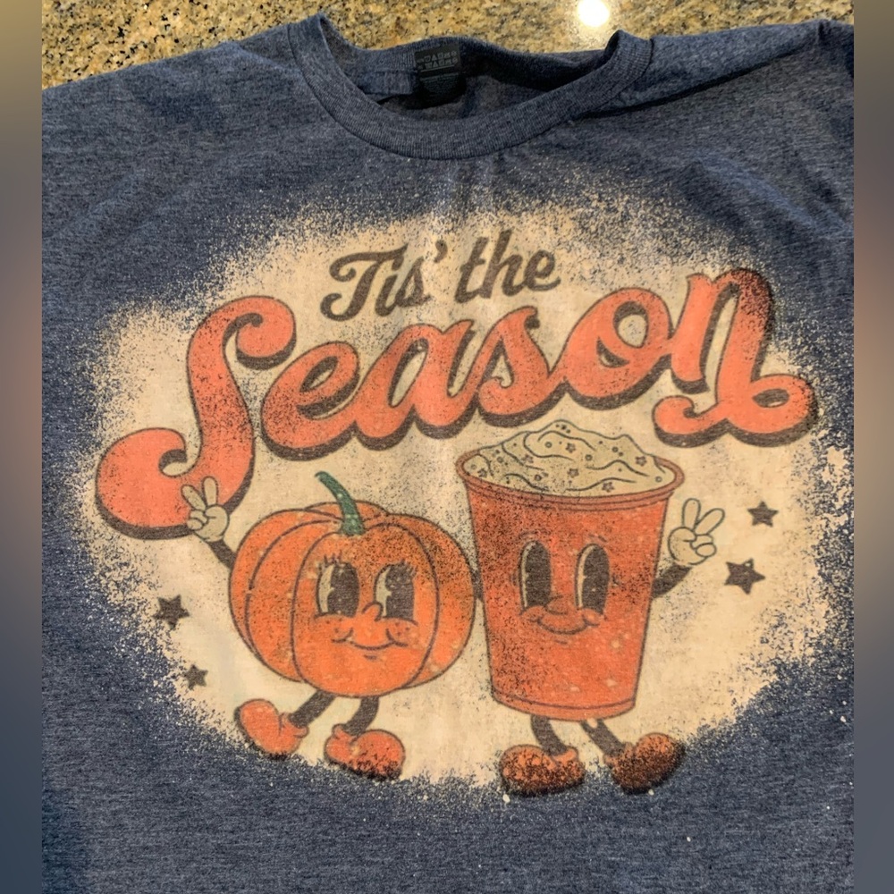 Tis the season Pumpkin Spice Coffee tshirt Size Large - Picture 2 of 6